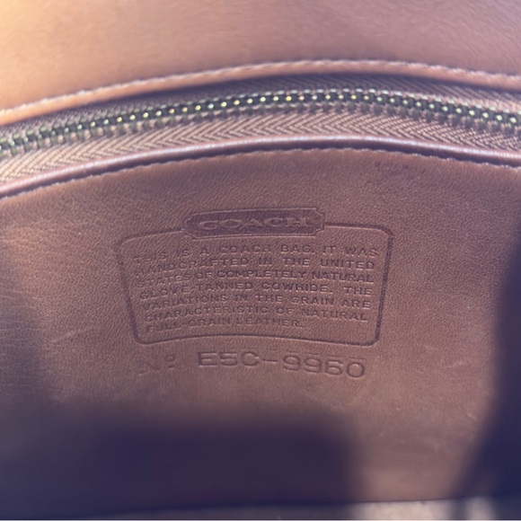 Vintage Coach British Tan Leather Backpack 9960 Purse Bag Daypack - Picture 6 of 13